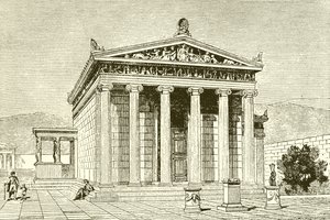 Das Erechtheion, ein berühmter Tempel in Athen für den Helden Erectheios von English School