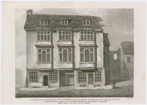 The Falcon Tavern am Bankside, Southwark. Wie es 1805 erschien