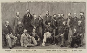 Die Hungersnot in Indien, Lord Lytton und der Kommissar von Mysore halten einen Rat in Bangalore von English School