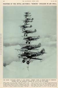 Das schnellste Zweisitzer-Flugzeug des Landes: Dämonen fliegen in gestaffelter Formation, aus The Illustrated London News Royal Naval and Military Number, 20. Juli 1935
