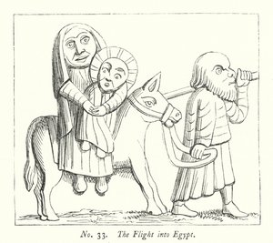 Die Flucht nach Ägypten (Gravur) von English School