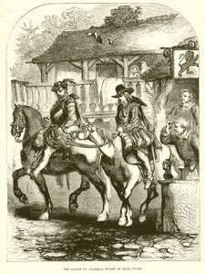 Die Flucht von Arabella Stuart in Männerkleidung von English School
