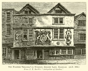 Das Fortune Theatre, oder Nursery, Golden Lane, Barbican, AD 1800 von English School