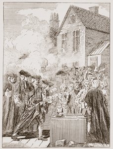 Der Grundstein der Blackfriars Bridge, 1760, aus einem zeitgenössischen Druck