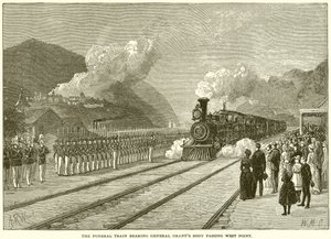 Der Trauerzug mit General Grants Leichnam passiert West Point