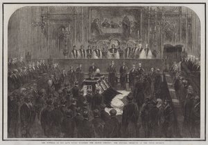 Die Beerdigung Seiner verstorbenen Königlichen Hoheit des Prinzgemahls, die Beerdigungszeremonie im Chor (Stich) von English School