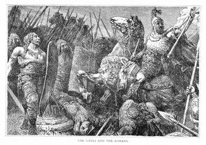 Die Gallier und die Römer, aus Die Geschichte Frankreichs, von Emile de Bonnechose, veröffentlicht von Ward, Lock und Co, London von English School