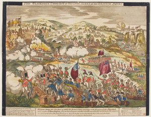 Die glorreiche Eroberung von Buenos Aires durch die britischen Streitkräfte, 27. Juni 1806, veröffentlicht von G. Thompson, 1806 (farbiger Holzschnitt)