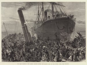 Die große Katastrophe auf der Themse, Kollision zwischen der Prinzessin Alice und der Bywell Castle, nahe Woolwich (Gravur) von English School
