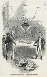 Die großen niederländischen Equilibristen Flaschenkunststück im Astleys, Illustration aus der Illustrated London News, 1846