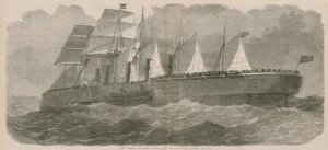 Das Dampfschiff Great Eastern, wie es auf See erscheinen wird von English School