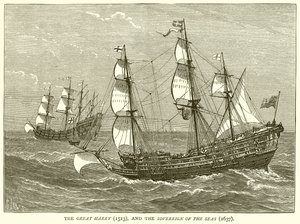 Die Great Harry (1513) und die Sovereign of the Seas (1637) von English School