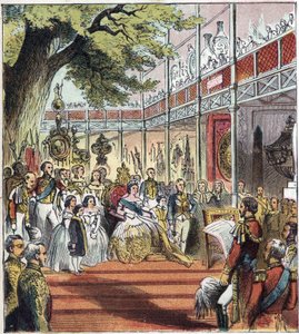 Die Große Londoner Ausstellung im Hyde Park 1851. Große Ausstellung von 1851. Ein Glaspalast wurde im Hyde Park gebaut, um viele Dinge aus verschiedenen Nationen weltweit auszustellen.