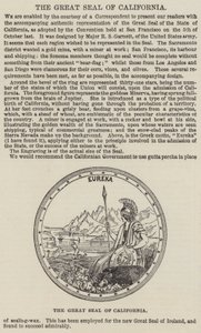 Das große Siegel von Kalifornien (Stich) von English School