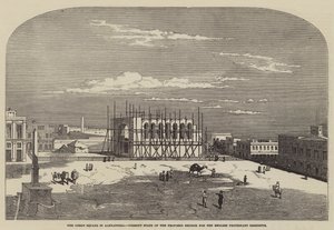 Der große Platz in Alexandria, aktueller Zustand der vorgeschlagenen Kirche für die englischen protestantischen Bewohner (Stich) von English School