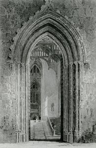 Die Große Westhalle, die zum Großen Salon oder Oktagon führt, Fonthill Abbey, 1824 von English School