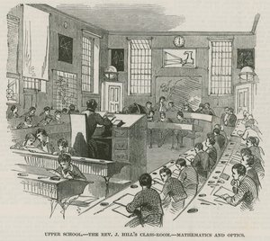 Die Schulen des Greenwich Royal Hospital; Oberschule: Das Klassenzimmer von Reverend J. Hill von English School