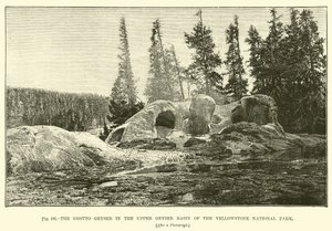 Der Grotto Geysir im Upper Geyser Basin des Yellowstone Nationalparks von English School