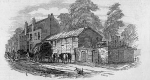 Das Halbwegshaus zwischen Knightsbridge und Kensington, graviert von Frederick James Smyth, 1848 von English School