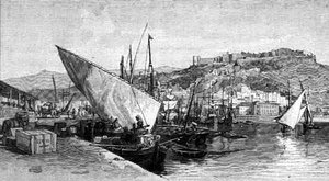 Der Hafen, Malaga, Spanien, aus 