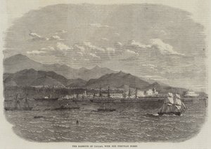 Der Hafen von Callao mit der peruanischen Flotte von English School