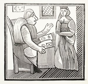Die Geschichte von Mutter Bunch aus dem Westen, Illustration aus Chap-books of the Eighteenth Century von John Ashton, veröffentlicht 1882