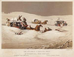 Die Holyhead- und Chester-Posten, bei Hockley Hill, nahe Dunstable von English School