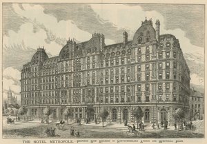 Das Hotel Metropole, vorgeschlagenes neues Gebäude in der Northumberland Avenue und Whitehall Place von English School