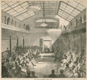Das House of Commons, Westminster, London, im April 1844 von English School