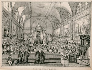 Das House of Lords, Westminster, London von English School