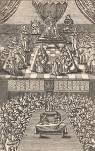 Das House of Lords und das House of Commons unter König Karl I., ca. 1640