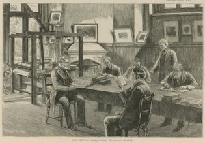 Die Hugenotten in England: Der Tagesraum der Männer, französisches protestantisches Krankenhaus von English School