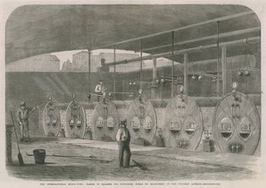 Die Internationale Ausstellung; Reihe von Kesseln zur Dampferzeugung für Maschinen im westlichen Anbau von English School