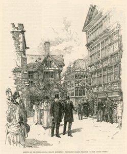 Die Internationale Gesundheitsausstellung in South Kensington: Prozession durch die alte Londoner Straße von English School
