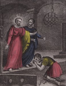 Der Gefängniswärter, ich las ... (farbige Gravur)