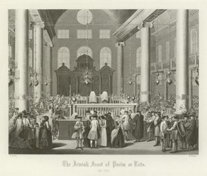 Das jüdische Purimfest, 1712 von English School