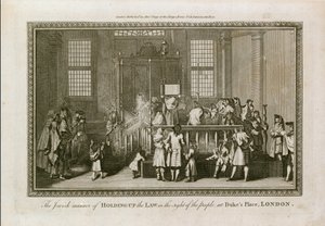 Die jüdische Art, das Gesetz vor den Menschen in Dukes Place, London, zu halten von English School