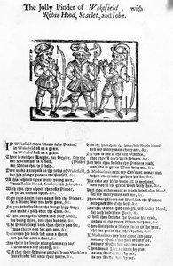 Der fröhliche Pindar von Wakefield mit Robin Hood, Scarlet und John, veröffentlicht von W. Thackeray, J. Millet, A. Mulbourn, 1689-1692 von English School