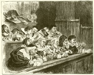 Die Jury. Herr Blinder Mann, Herr Bosheit, Herr Liebeslust, Herr Lebe Locker, Herr Heißsporn, Herr Hochmütig, Herr Feindschaft, Herr Lügner, Herr Grausamkeit, Herr Licht Hass, Herr Unversöhnlich von English School