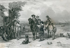 Der König auf seiner Reise zu den Schotten, graviert von Frederick T. Heath, 1844 von English School