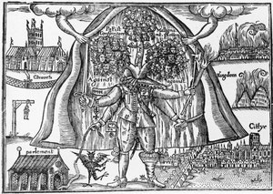 Das Monster des Königreichs, entlarvt vom Himmel, ca. 1640-43 von English School