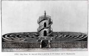Das Labyrinth der Villa Pisani in Stra, nach einem Druck von Giovanni Battista Carboni (1723-83) und N. Randonnette von English School