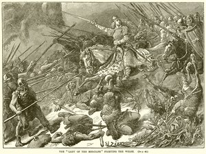 Die Dame der Mercians kämpft gegen die Waliser
