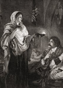 Die Dame mit der Lampe: Florence Nightingale im Krankenhaus der Scutari-Kaserne, Türkei, während des Krimkrieges von English School