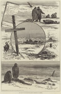 Das Ende der Jeannette-Arktisexpedition in Sibirien (Stich) von English School