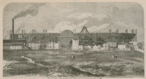 Das Dampfschiff Leviathan (Great Eastern), skizziert von der Isle of Dogs, Oktober 1857 von English School