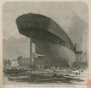 Das Dampfschiff Leviathan (Great Eastern); Heck und Boss für die Schraubenblätter von English School