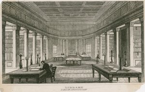Die Bibliothek der London Institution, Finsbury Circus, London von English School