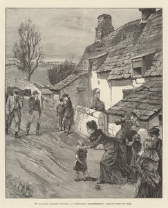 Die Explosion im Llanerch-Kohlenbergwerk in Abersychan, Monmouthshire, Heimbringen der Toten (Gravur) von English School