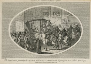 Der Lord Mayor überreicht das Stadtschwert an Seine Majestät George III von English School